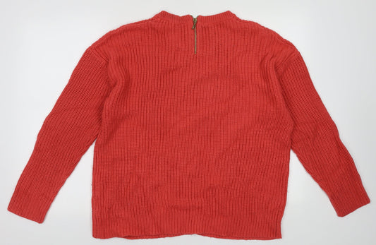 Dorothy Perkins Womens Pink Crew Neck Acrylic Pullover Jumper Size 18
