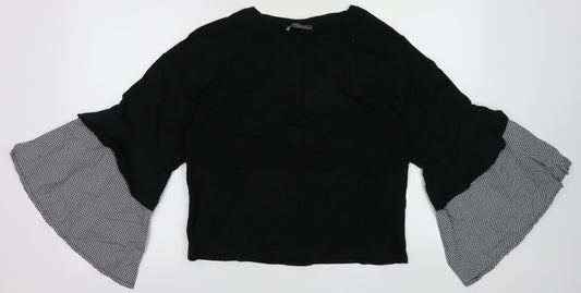 Primark Womens Black Cotton Pullover Sweatshirt Size 12 Pullover