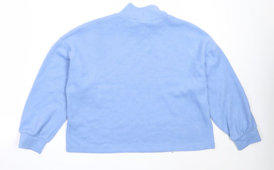 New Look Womens Blue High Neck Polyester Pullover Jumper Size M
