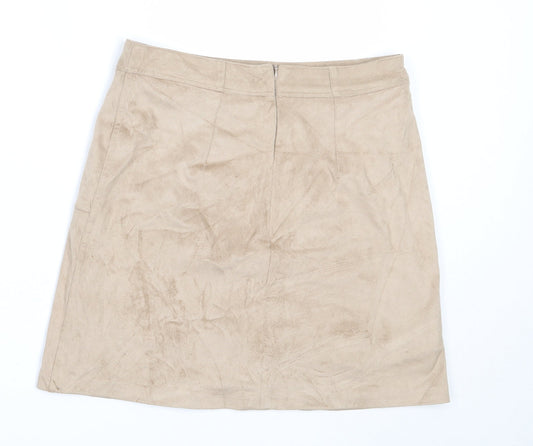 New Look Womens Beige Polyester Mini Skirt Size 6