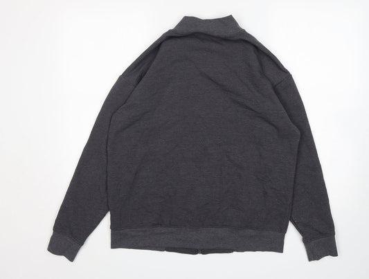 ASOS Womens Grey Round Neck Viscose Full Zip Jumper Size 10