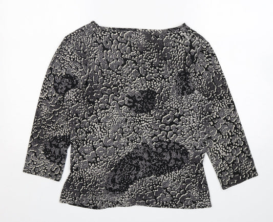 Amber Womens Multicoloured Animal Print Polyester Basic Blouse Size 14 Round Neck