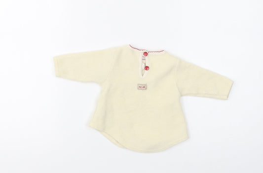 Mothercare Baby Beige Polyester Pullover Jumper Size 0-3 Months Button