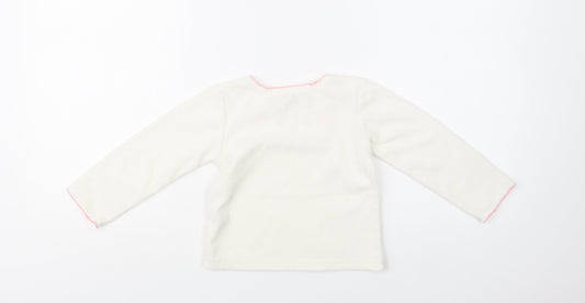 George Baby White Floral Polyester Pullover Jumper Size 18-24 Months
