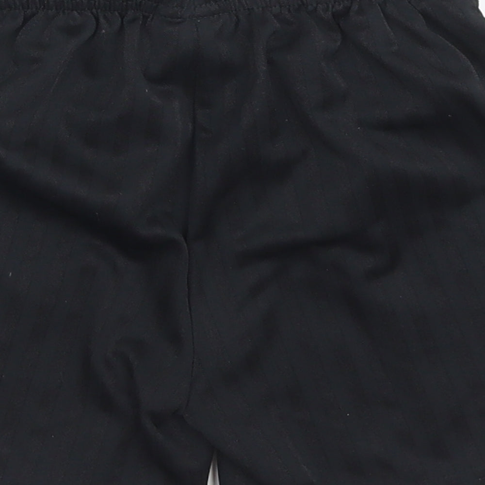 NEXT Boys Black Striped Polyester Sweat Shorts Size 6 Years Regular Drawstring