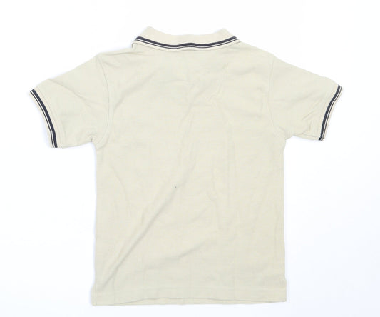 Easy Boys Beige Cotton Basic Polo Size 4-5 Years Collared