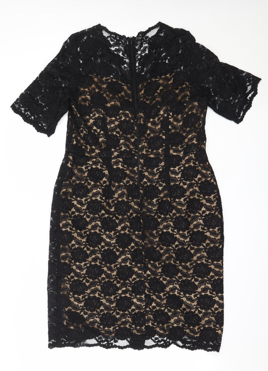 Preworn Womens Black Polyamide Shift Size 14 V-Neck