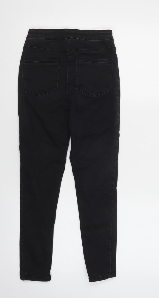 Matalan Girls Black Cotton Skinny Jeans Size 11 Years Regular Button