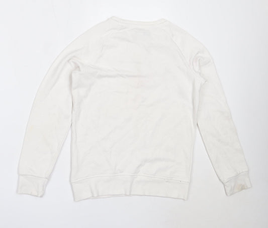 Primark Girls White Cotton Pullover Sweatshirt Size 12-13 Years