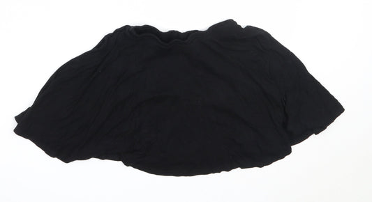 Miss Evie Girls Black Viscose Flare Skirt Size 9-10 Years Regular