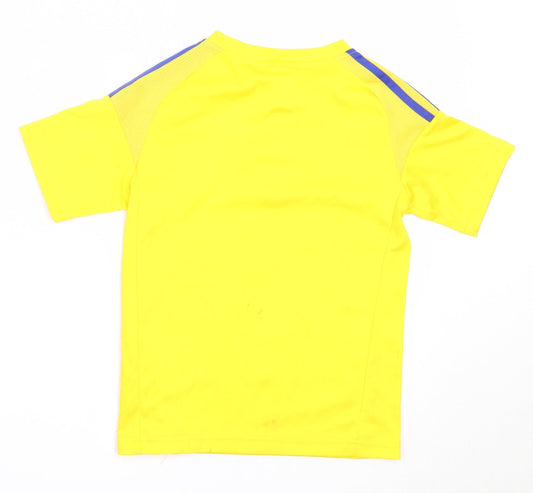 Ykpaiha Boys Yellow Polyester Jersey T-Shirt Size XS Round Neck