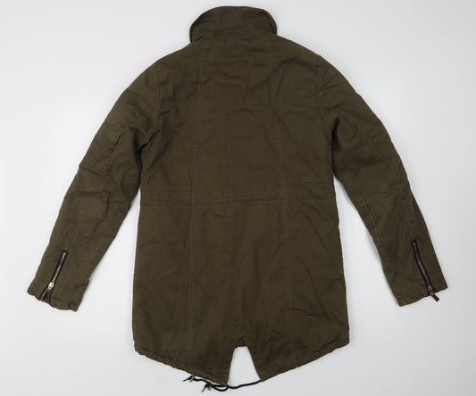 Miss Unique Womens Green Parka Jacket Size 8 Zip