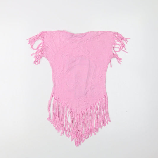 Hello Kitty Girls Pink Cotton Basic Blouse Size 2 Years Crew Neck
