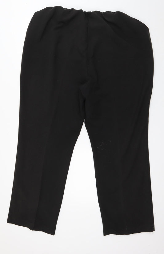 Bonmarché Womens Black Polyester Trousers Size 22 L27 in Regular