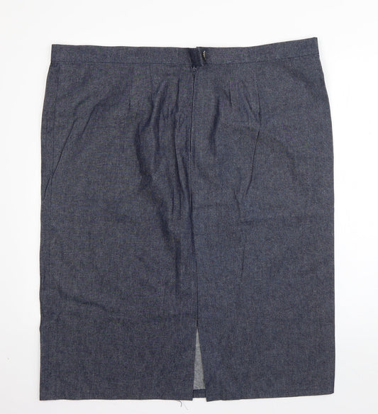 Preworn Womens Blue Polyester Straight & Pencil Set Size 42 in Zip