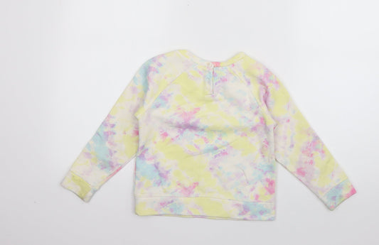 Gap Girls Multicoloured Cotton Pullover Sweatshirt Size 5 Years Pullover - Tie Dye