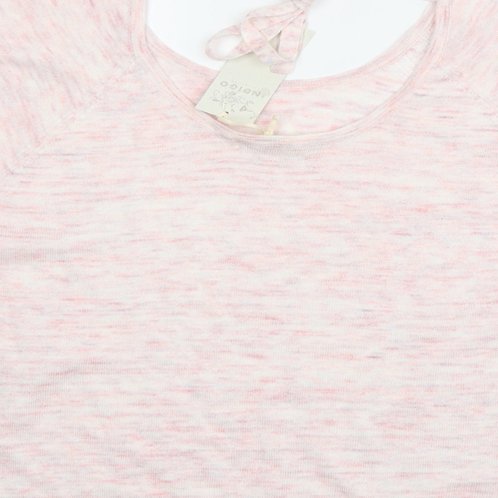 Marks and Spencer Womens Pink Scoop Neck Acrylic Pullover Jumper Size 12