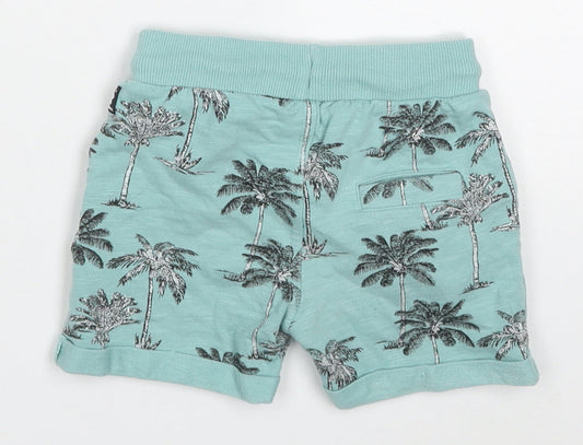 Feetje Boys Blue Cotton Sweatpants Trousers Size 18 Months Drawstring - Palm Tree Print Shorts