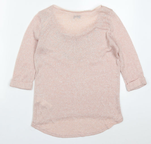New Look Womens Pink Round Neck Viscose Pullover Jumper Size 8