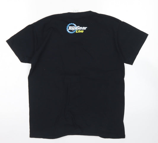 Gildan Boys Black Cotton Basic T-Shirt Size M Crew Neck - Top Gear