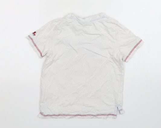Sesame Street Boys White Cotton Basic T-Shirt Size 5-6 Years Round Neck