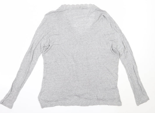 Stradivarius Womens Grey V-Neck Acrylic Pullover Jumper Size M