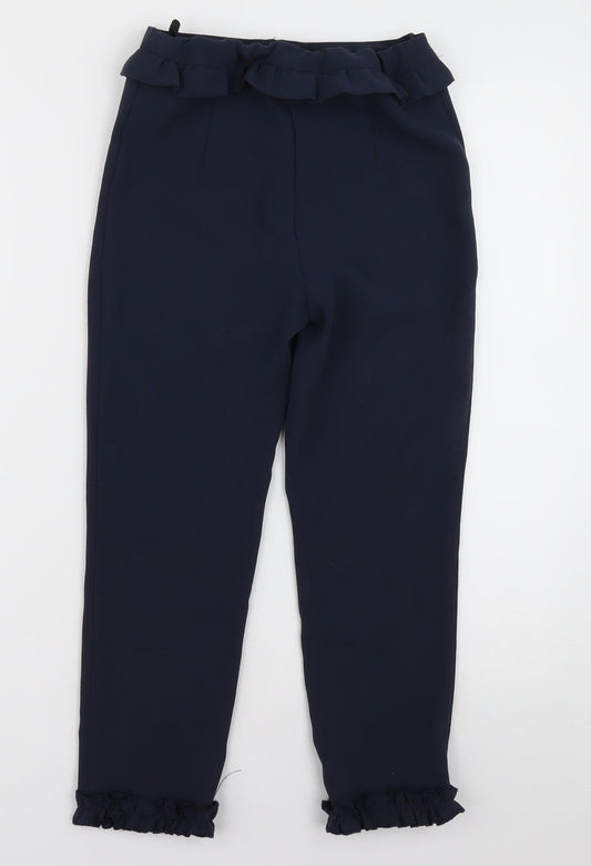 River Island Girls Blue Polyester Capri Trousers Size 9 Months Regular Zip