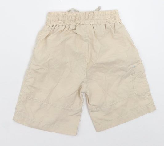 Reebok Boys Beige Cotton Sweat Shorts Size 2 Years Regular Tie
