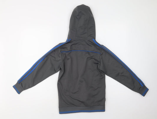Lonsdale Boys Grey Polyester Full Zip Hoodie Size 7-8 Years Zip