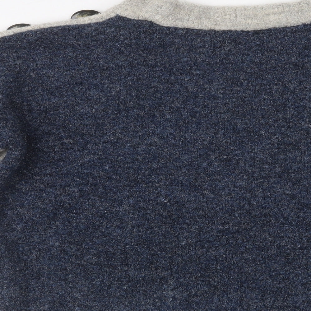 M&S Womens Grey Crew Neck Acrylic Pullover Jumper Size S
