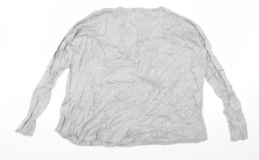 Mango Womens Grey Round Neck Cotton Pullover Jumper Size M