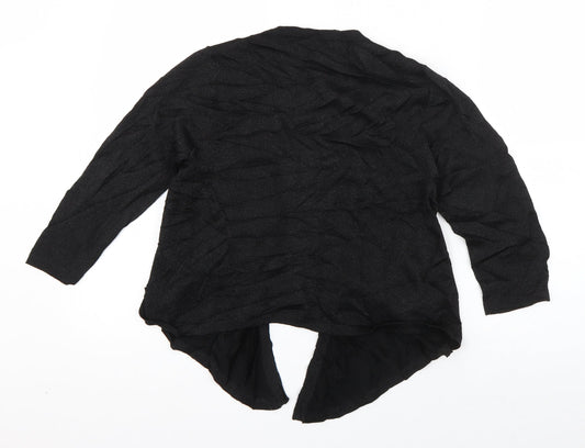 M&Co Womens Black V-Neck Viscose Cardigan Jumper Size 12