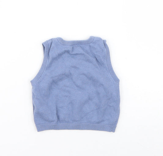 Mothercare Boys Blue Cotton Pullover Jumper Size 0-3 Months Pullover