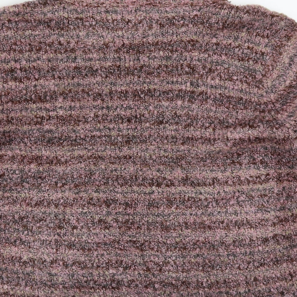 Kasper Knits Womens Pink High Neck Acrylic Pullover Jumper Size XL
