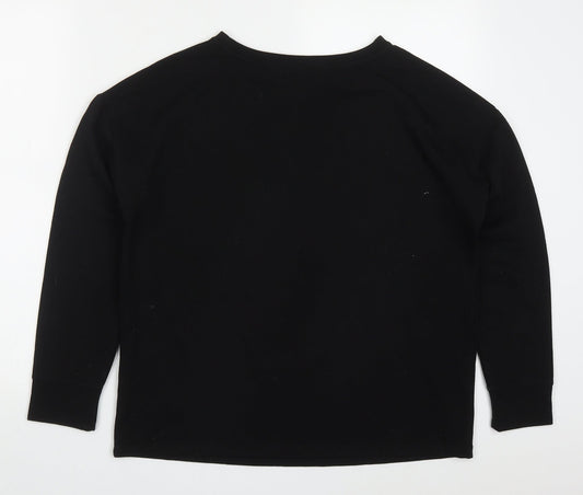TU Womens Black Chevron Polyester Pullover Sweatshirt Size 8 Pullover