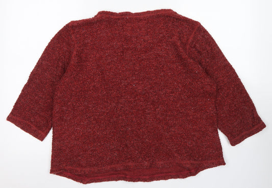 Indigo Collection Womens Purple Round Neck Acrylic Pullover Jumper Size 18