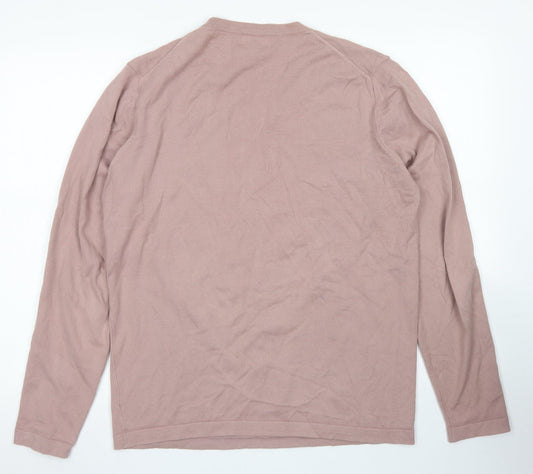 NEXT Womens Pink Crew Neck Cotton Pullover Jumper Size M