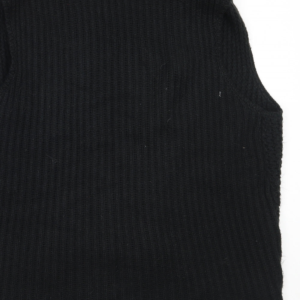 Peacocks Womens Black Round Neck Acrylic Cardigan Jumper Size L