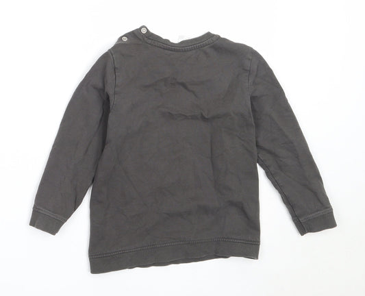 H&M Boys Grey Cotton Pullover Sweatshirt Size 3-4 Years