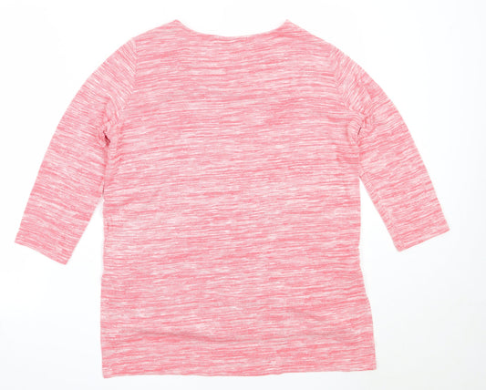 Marks and Spencer Womens Pink Round Neck Viscose Pullover Jumper Size 12