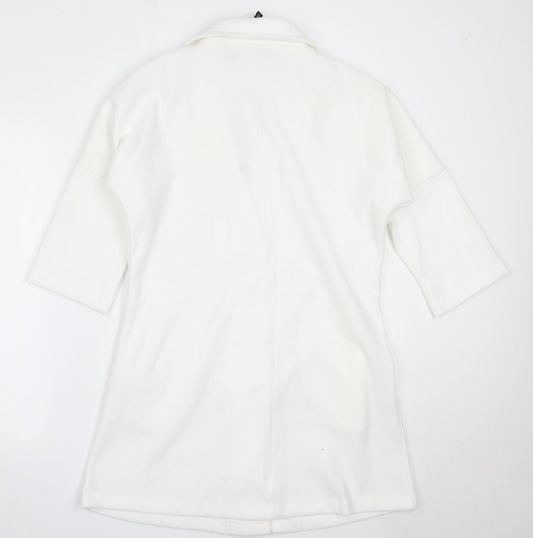 Nowrain Womens White Overcoat Coat Size M