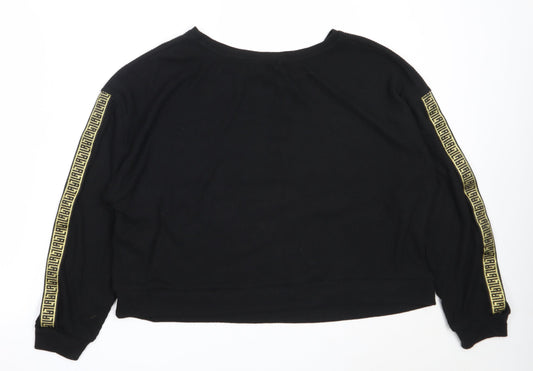 New Look Womens Black Round Neck Polyester Pullover Jumper Size L