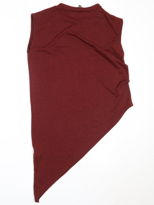 QED London Womens Red Polyester Basic T-Shirt Size 12 Round Neck