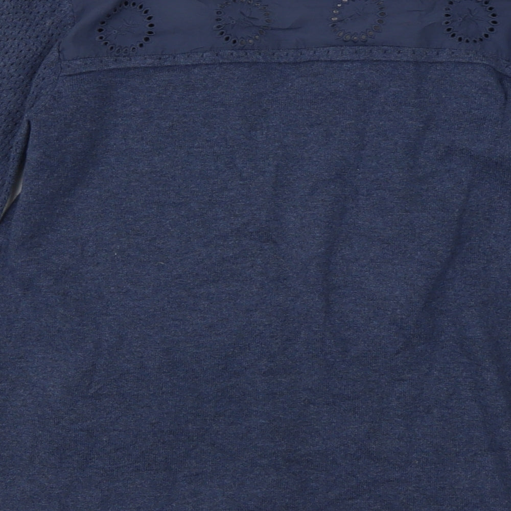 Debenhams Womens Blue V-Neck Cotton Cardigan Jumper Size 10