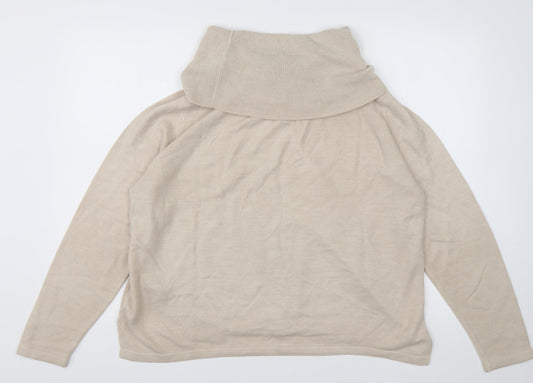 Marks and Spencer Womens White Roll Neck Acrylic Pullover Jumper Size 18