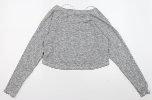 Matalan Womens Grey Coir Cropped Casual Size S Crew Neck Pullover