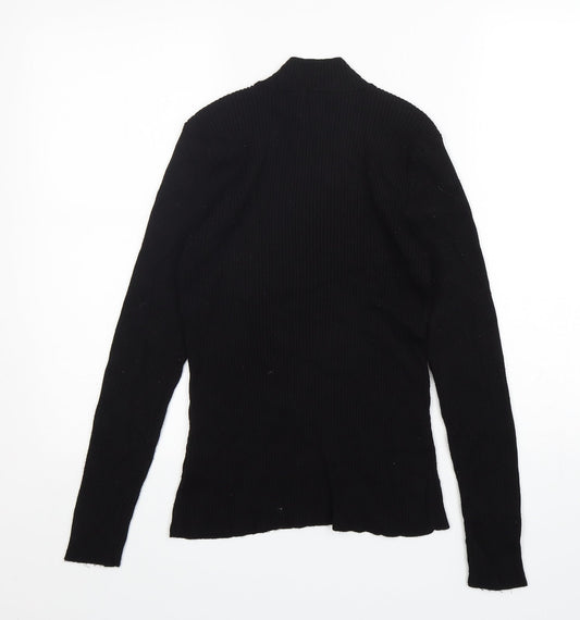 H&M Womens Black Mock Neck Viscose Pullover Jumper Size M