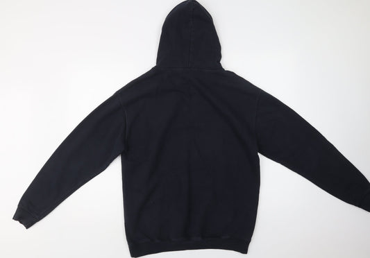 Awdis Mens Blue Cotton Pullover Hoodie Size L