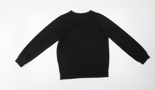 SheIn Girls Black Cotton Pullover Sweatshirt Size 14-15 Years