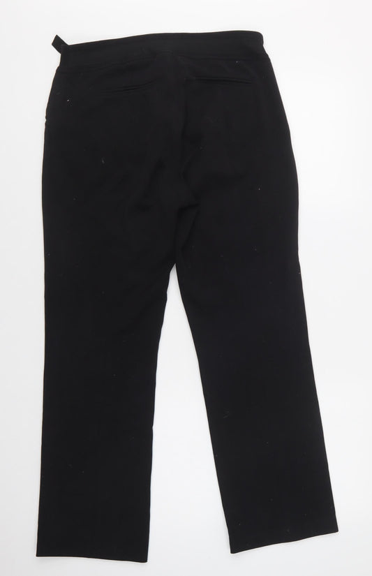 Eva & Claudi Womens Black Polyester Dress Pants Trousers Size 30 L29 in Regular Hook & Loop